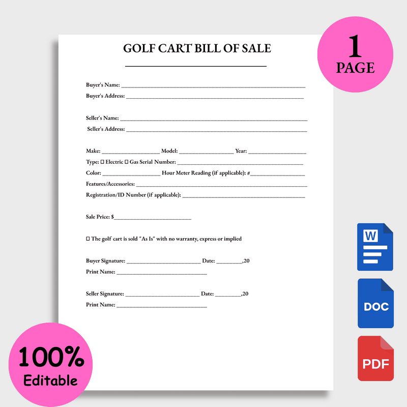 What Is a Golf Cart Receipt?